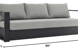 Modway Tahoe Patio Aluminum Sofa with Gray Gray Finish EEI-5676-GRY-GRY