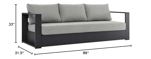 Modway Tahoe Patio Aluminum Sofa with Gray Gray Finish EEI-5676-GRY-GRY