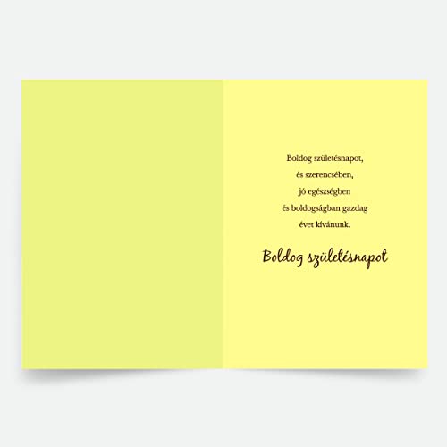 Designer Greetings Hungarian Language Happy Birthday Cards, “Boldog születésnapot” Dobos Torte Design (6 Cards with Envelopes / 6 kártya borítékokkal)