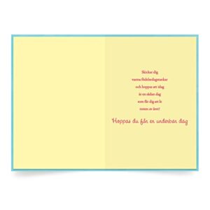 Designer Greetings Swedish Language Happy Birthday Cards, “Grattis på födelsedagen” Swedish Princess Cake Design (6 Cards with Envelopes / 6 Kort med kuvert)