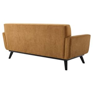 Modway Engage Performance Velvet Loveseat with Cognac Finish EEI-5599-COG