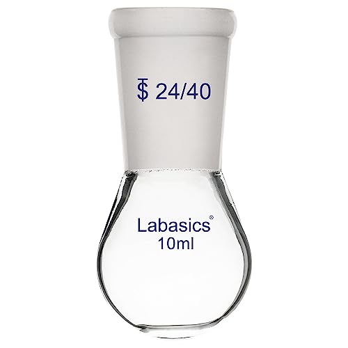 Labasics Borosilicate Glass Single Neck Recovery Flask Rotary Evaporator Flask, with 24/40 Outer Joint, 10 ml