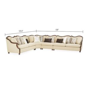 Michael Amini Chamberi Sectional Sofa - Toast/Warm Cognac