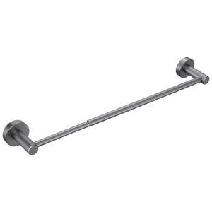 jasoya 16-27 inches adjustable expandable towel bar for bathroom kitchen thicken space aluminum wall mount gun grey