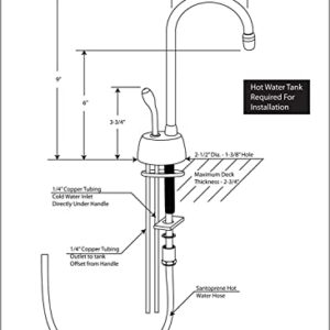 Westbrass CO139-07 Velosah 9" 1-Handle Hot Water Dispenser Faucet Kit with Filter, Kitchen Sink Strainer & Disposal Trim Set, Satin Nickel