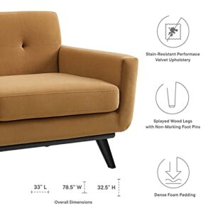 Modway Engage Performance Velvet Loveseat with Cognac Finish EEI-5599-COG