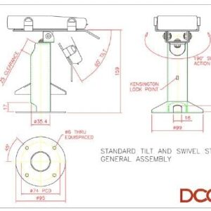 DCCSTANDS Dejavoo P3 Low Freestanding Swivel and Tilt Stand with Square Plate