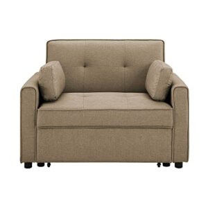 lifestyle solutions serta shelby convertible chair sofabed, tan