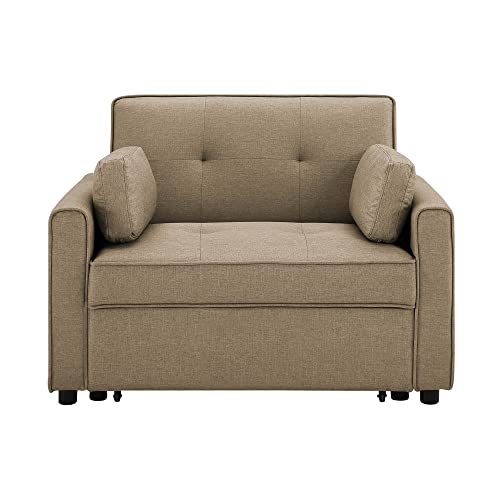 Lifestyle Solutions Serta Shelby Convertible Chair Sofabed, Tan