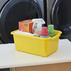 ECR4Kids Scoop Front Storage Bin, Multipurpose Organization, Yellow, 15-Piece