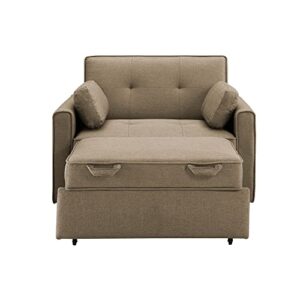 Lifestyle Solutions Serta Shelby Convertible Chair Sofabed, Tan