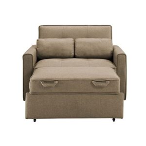 Lifestyle Solutions Serta Shelby Convertible Chair Sofabed, Tan