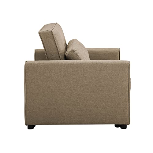 Lifestyle Solutions Serta Shelby Convertible Chair Sofabed, Tan