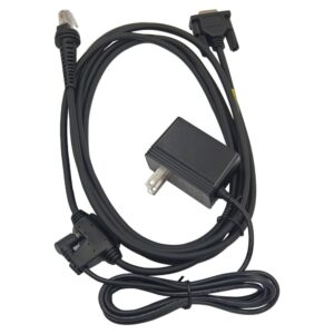 E-Simpo 3Mtr/10ft Accessory for HHP Scanner 1900g,Hyperion 1300g,Xenon 1900/1902,Voyager 1250g/1200g RJ48 to DB9 with DC Port RS232 Serial Cable(RS232 Cable)