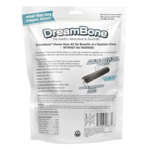 Dreambone Triple Action Dental Sticks Charcoal, 6 Count, Rawhide-Free Chews for Large and XL Sized Dogs Freshens Breath