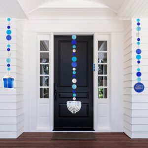 The Dreidel Company Hanukkah Swirl Decorations, Circle Designs, Includes 12 Swirls with Foil Hanukkah Cutouts 24" and Swirls Alone Hang 18" (Single)