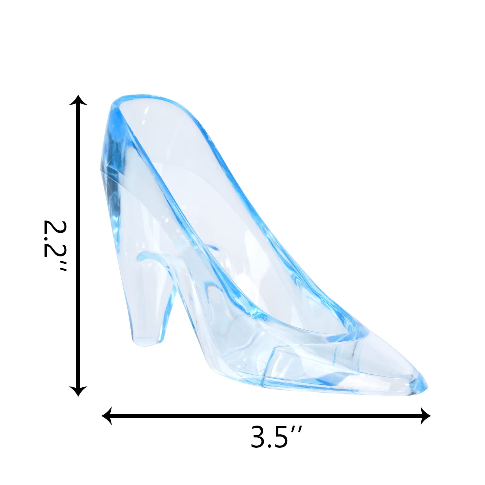 ZYFLSQ 24 Pieces Mini Plastic Cinderella Slippers 3.5 Inch Glass Heels Princess for Wedding Birthday Party Table Favors Decoration (Blue)