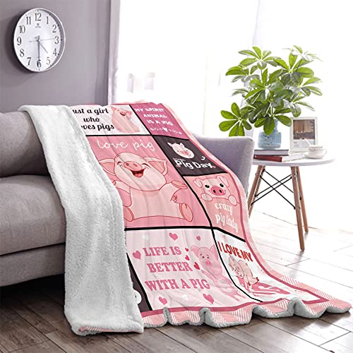 Juirnost Pig Blanket Pig Gifts for Pig Lovers Pigs in a Blanket Pig Blankets for Kids Just a Girl Like Pig Throw Blanket for Couch Bed Sofa 50"x60" Soft Cozy Piggy Blanket Ideal Gifts for Birthday