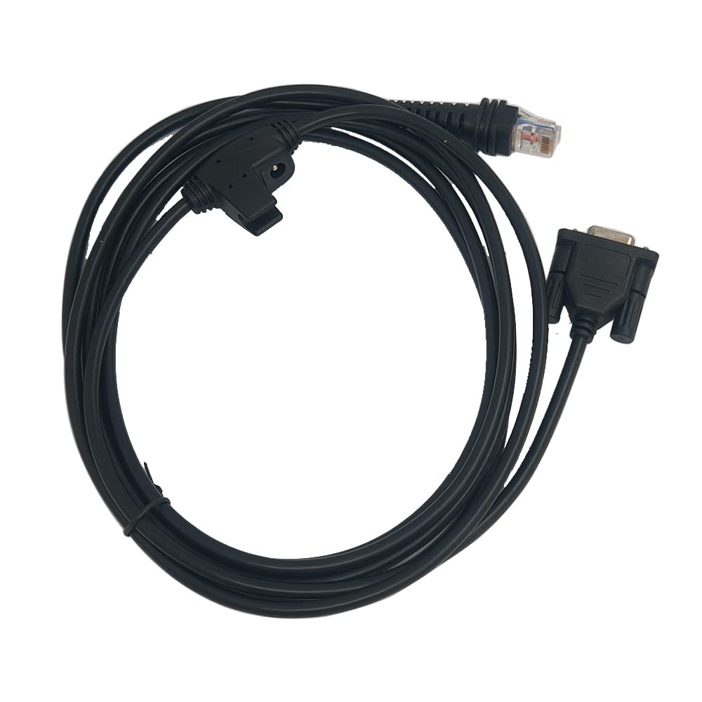 E-Simpo 3Mtr/10ft Accessory for HHP Scanner 1900g,Hyperion 1300g,Xenon 1900/1902,Voyager 1250g/1200g RJ48 to DB9 with DC Port RS232 Serial Cable(RS232 Cable)