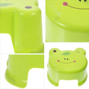 Toddmomy Plastic Stool Anti- Skid Step Stool Kids Bathroom Stool Plastic Foot Stool Cartoon Step Stool for Living Room, Bathroom Non Slip Chairs?Green?