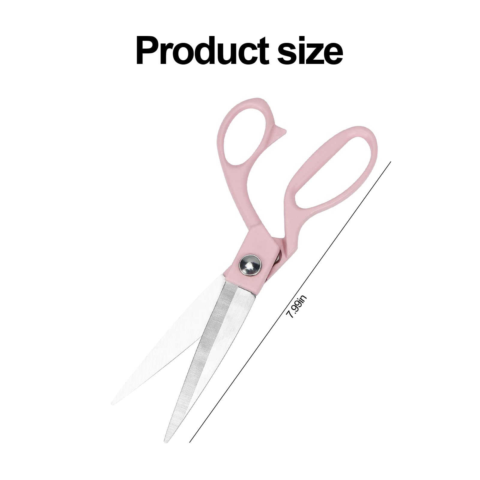 8" All Purpose Stainless Steel Scissors, Heavy Duty Ergonomic Comfort Grip Shears Sharp Pink Scissors for Office Home Household (Pink)