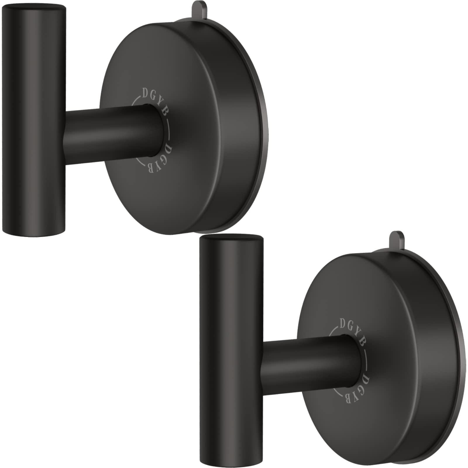 DGYB Large Suction Cup Hooks for Shower Set of 2 Black Towel Hooks for Bathrooms Stainless Steel Suction Shower Hooks for Inside Shower 15 Lb Removable Wall Hooks for Hanging Heavy Duty