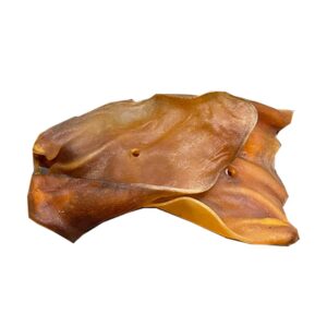 Woofley's Natural Brown Cow Ears - (20 Count) - Best Cow Ears for Dogs - Beef Buffalo No Hide Dog Chews - Natural Cow Ear Dog Chews