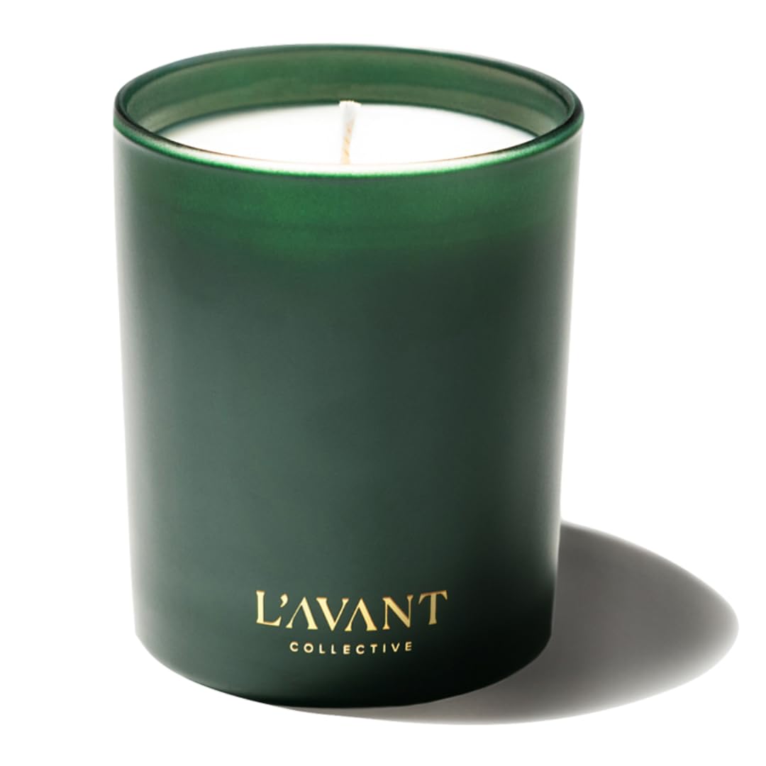 L'AVANT Collective Green Candle | Winter Fir Scented | Non-Toxic & Paraffin Free | Notes of Cedar, Fir, Balsam, Sandalwood | 40 Hours of Burn Time | Long Lasting | Home Decor Aromatherapy Gifts 8oz