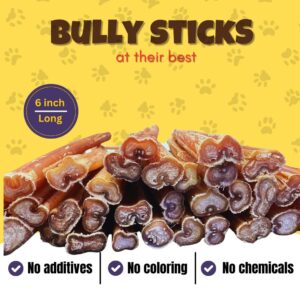 Woofley's 6" Mixed Thickness Buffalo Bully Sticks - (8 oz) -Bully Sticks for Dogs - Long Lasting Bully Stick Dog Chews