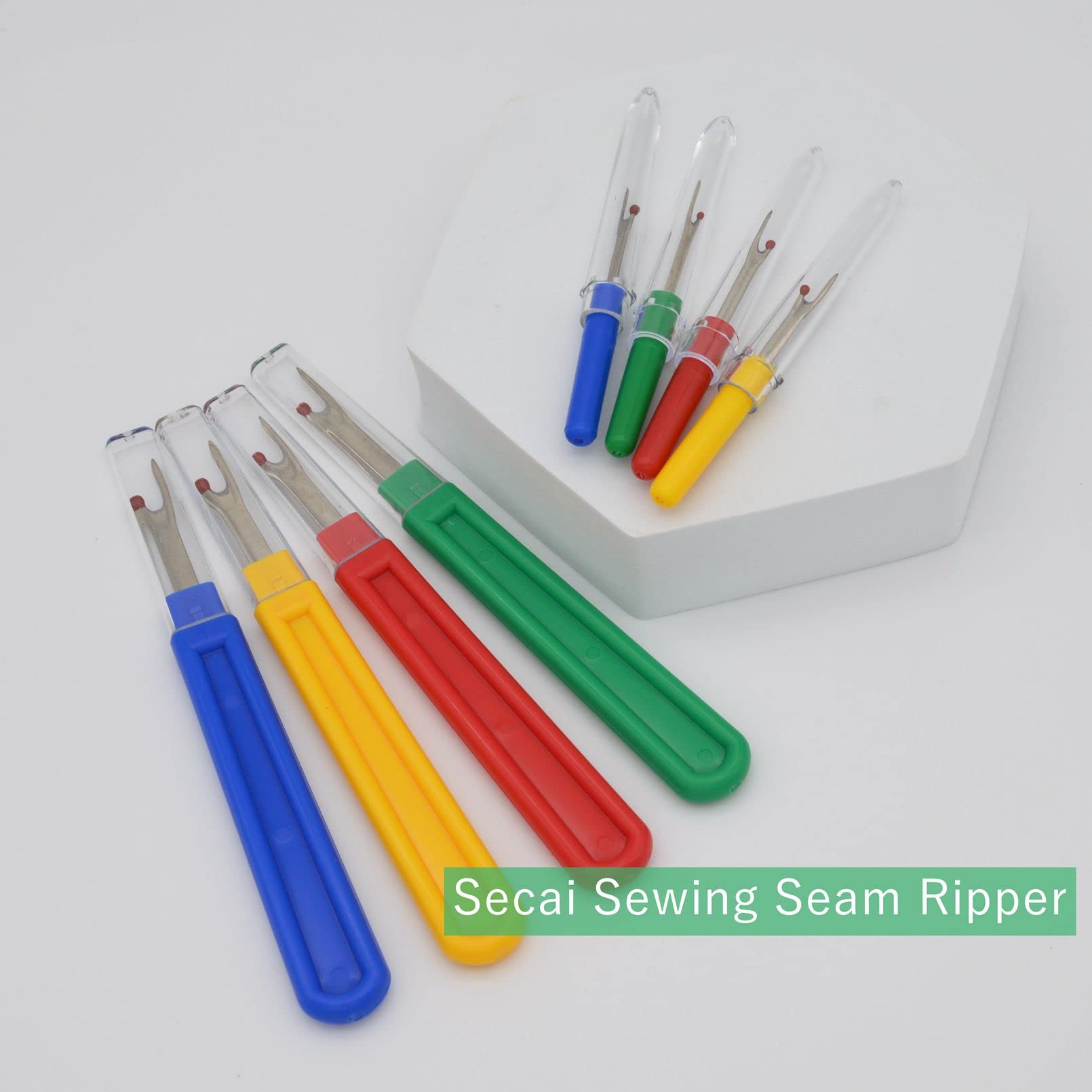 Sewing Seam Ripper Tools 10Pcs,Secai 4 Big and 4 Small Seam Rippers with 2 Scissors for Crafting Sewing