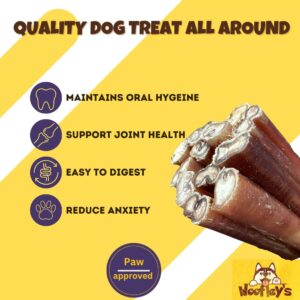 Woofley's 6" Mixed Thickness Buffalo Bully Sticks - (8 oz) -Bully Sticks for Dogs - Long Lasting Bully Stick Dog Chews