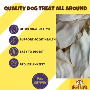 Woofley's White Cow Ears - (12 Count) - Best Cow Ears for Dogs - Beef Buffalo No Hide Dog Chews - Natural Cow Ear Dog Chews