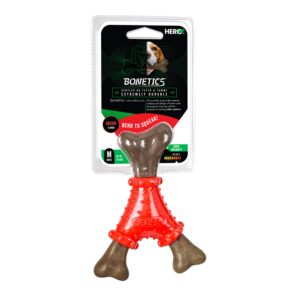 Hero Bonetics Noisy Joint Wishbone - Promotes Healthy Teeth, Gums and Mind - Bacon Flavor - for Medium Dogs