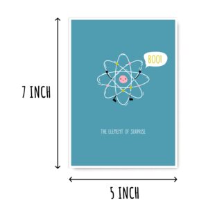 OystersPearl The Element Of Surprise - Science Birthday Card - Elements Card - Funny Birthday Card - Science Puns - Science Card - Chemistry Birthday Cards