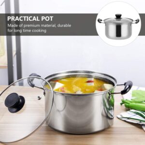 1pc Stainless Steel Stock Pot Kitchen Pot Stainless Steel Soup Pot Cooking Pot Noodles Pot Healthy Cookware Cooking Boiler Practical Pot Multifunctional Pot Hot Pot