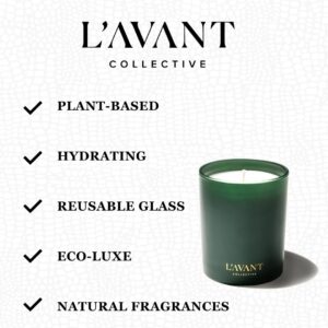 L'AVANT Collective Green Candle | Winter Fir Scented | Non-Toxic & Paraffin Free | Notes of Cedar, Fir, Balsam, Sandalwood | 40 Hours of Burn Time | Long Lasting | Home Decor Aromatherapy Gifts 8oz