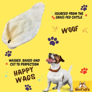 Woofley's White Cow Ears - (12 Count) - Best Cow Ears for Dogs - Beef Buffalo No Hide Dog Chews - Natural Cow Ear Dog Chews