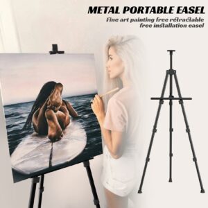 Easels for Painting Canvas, Aredy 66" Art Easel for Drawing, Portable Painting Easel Stand, Metal Table Top Easel (2 Pack)