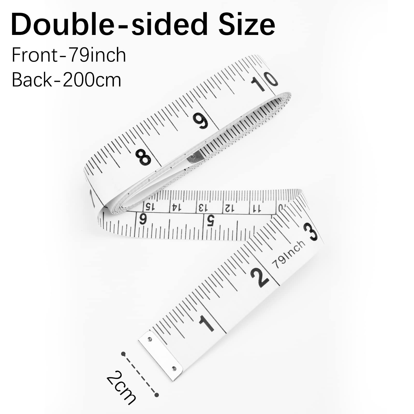 REIDEA Clothing Measure Tape Dual Sided, 79in/200cm Soft Fabric Tape Measure for Body Measurement Fitness, Weight Loss, Measuring Waist, Thighs, Arms, Sewing Clothing Tailor