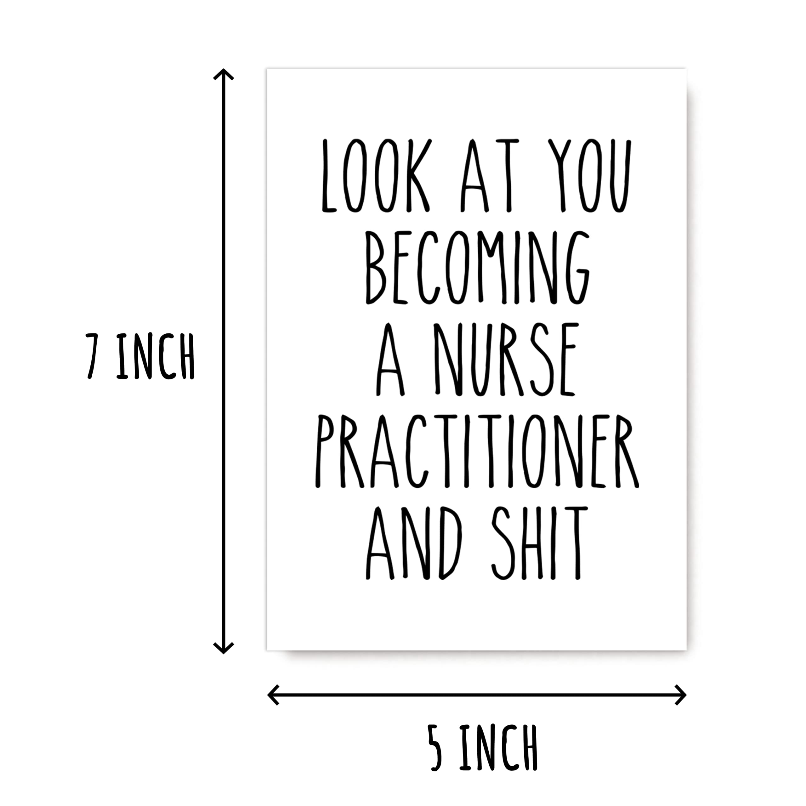 OystersPearl Look At You Becoming A Nurse Practitioner And Shit Card - Nurse Card - Gift Card For Nurse - Nurse Birthday Card