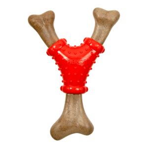 hero bonetics noisy joint wishbone - promotes healthy teeth, gums and mind - wood scented - for large dogs