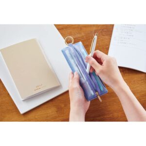 Kingjim EY2190 Full Pen Case Emily Flat Pen Case Blue Gray