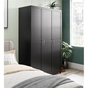 Ameriwood Home Systembuild Evolution Lory Framed 3 Door Wardrobe in Black