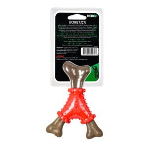 Hero Bonetics Noisy Joint Wishbone - Promotes Healthy Teeth, Gums and Mind - Bacon Flavor - for Medium Dogs