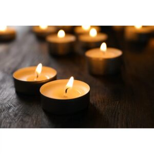 Amari 12g Tea Lights - 100 Pack Tea Light Unscented Candle - Lasts for 3-5 Hours (Yellow)