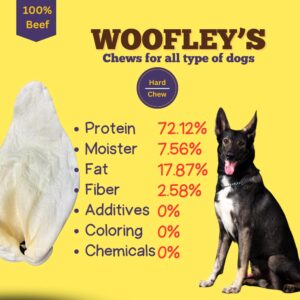 Woofley's White Cow Ears - (12 Count) - Best Cow Ears for Dogs - Beef Buffalo No Hide Dog Chews - Natural Cow Ear Dog Chews