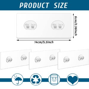 12 Pack Adhesive Hooks Sticker Strong Adhesive Wall Hooks Waterproof Adhesive Hooks for Shower Caddy Adhesive Replacement Clear Strong Sticker Hooks No Drilling Sticky Hanging Hooks (Double Hook)