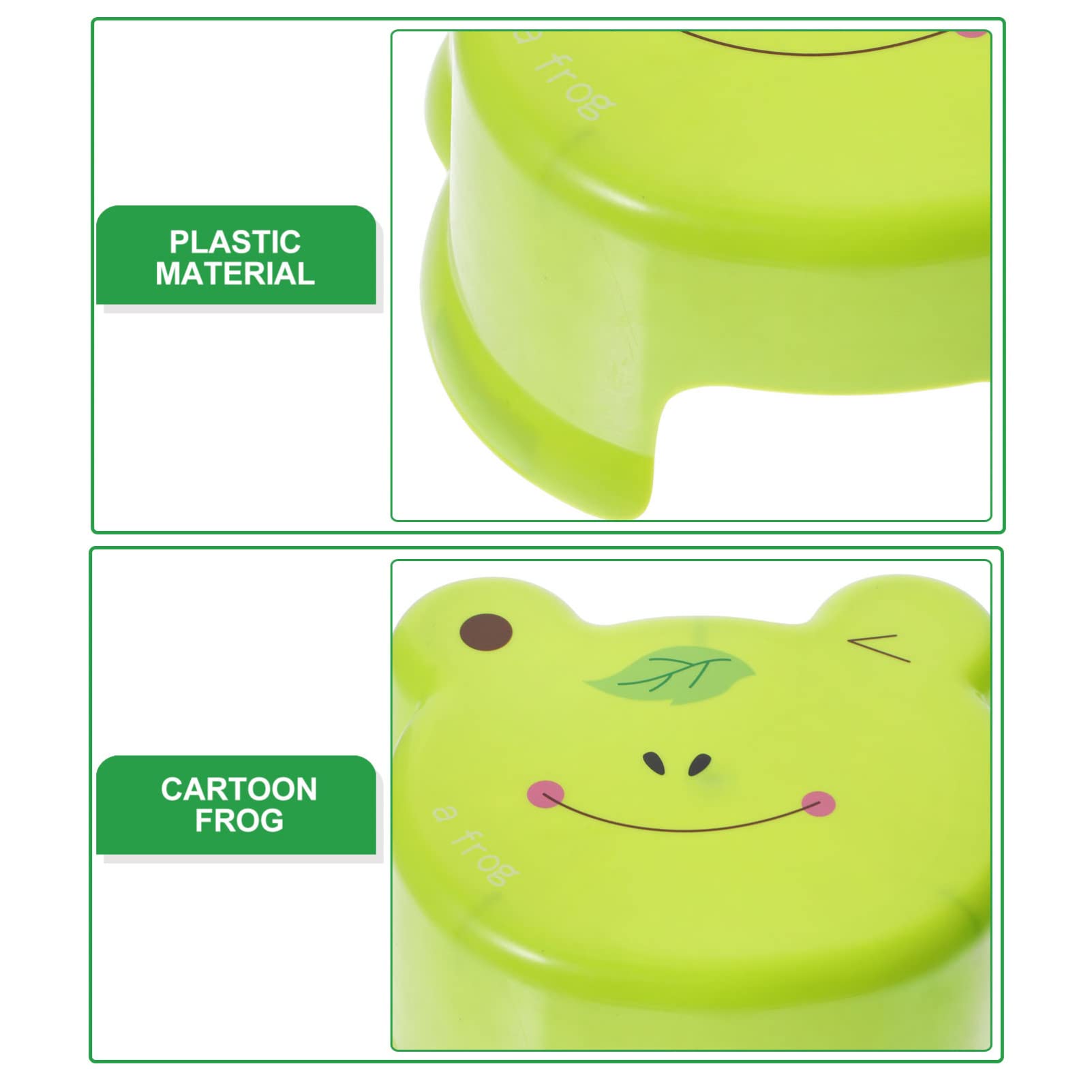 Toddmomy Plastic Stool Anti- Skid Step Stool Kids Bathroom Stool Plastic Foot Stool Cartoon Step Stool for Living Room, Bathroom Non Slip Chairs?Green?