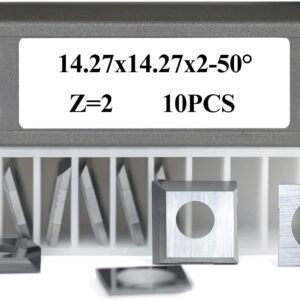 Carbide Inserts Cutters Knives 14.27mm Square Replacement Spiral Planer Blades for Rikon 20-600H WEN JT630H and PL1326 BP510H Cutech Jointer Rikon Craftex King Head 10pcs