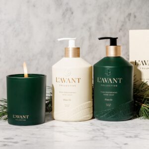 L'AVANT Collective Green Candle | Winter Fir Scented | Non-Toxic & Paraffin Free | Notes of Cedar, Fir, Balsam, Sandalwood | 40 Hours of Burn Time | Long Lasting | Home Decor Aromatherapy Gifts 8oz